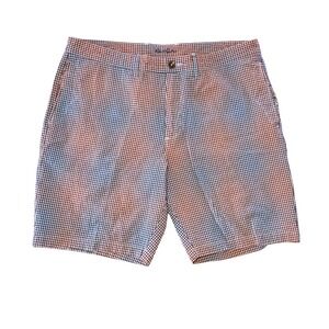 Robert Graham Gingham Seersuckert Shorts Mens 38 Classic Fit Red Blue Stretch